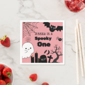 Serviette En Papier Pink Halloween Sppoky Un premier anniversaire fête (En situation)