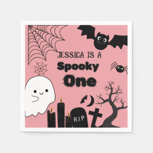 Serviette En Papier Pink Halloween Sppoky Un premier anniversaire fête