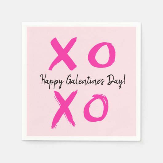 Serviette En Papier Pink Happy Galentine's day XOXO Valentine's (Devant)