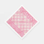 Serviette En Papier PINK HEART QUILT Papier de déjeuner standard servi (Coin)
