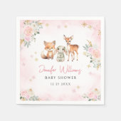 Serviette En Papier Pink hiver boisé bébé fille de douche papier servi (Devant)