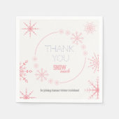 Serviette En Papier Pink hiver onederland 1er anniversaire (Devant)