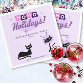 Serviette En Papier Pink Ho Ho Holidays Midcentury Modern Christmas
