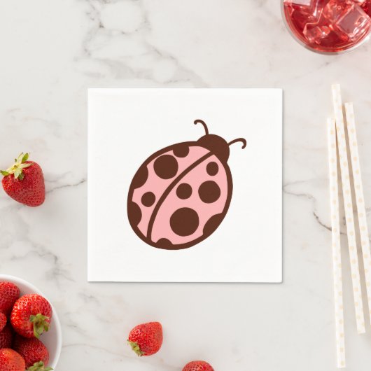 Serviette En Papier Pink Ladybug Party (En situation)