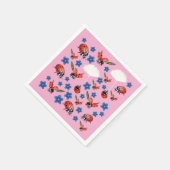 Serviette En Papier Pink Ladybugs Cute Spring Napkins (Coin)