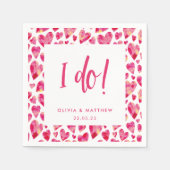 Serviette En Papier Pink Love Coeur Mariage (Devant)