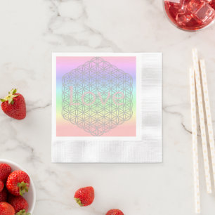 Serviette En Papier Pink Love Silver Mandala Wedding