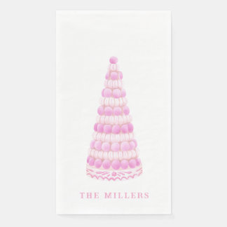 Serviette En Papier Pink Macaron Tower Personalized