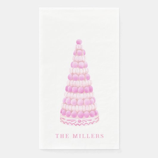 Serviette En Papier Pink Macaron Tower Personalized (Devant)