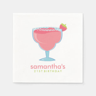 Serviette En Papier Pink Margarita Boire la fête d'été