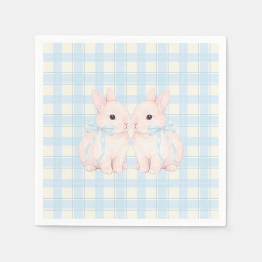 Serviette En Papier Pink Marshmallow Bunny Rabbits Easter (Devant)