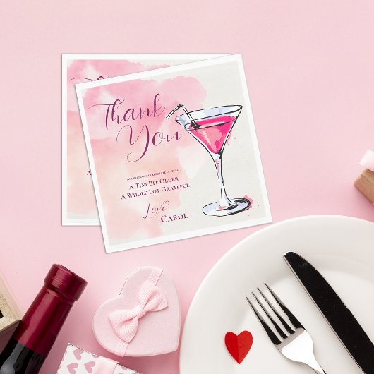 Serviette En Papier Pink Martini A Tini Bit Older Birthday Party Paper