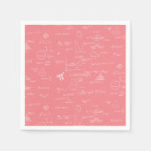 Serviette En Papier Pink Math Equations Graphics (Devant)