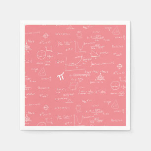 Serviette En Papier Pink Math Equations Graphics