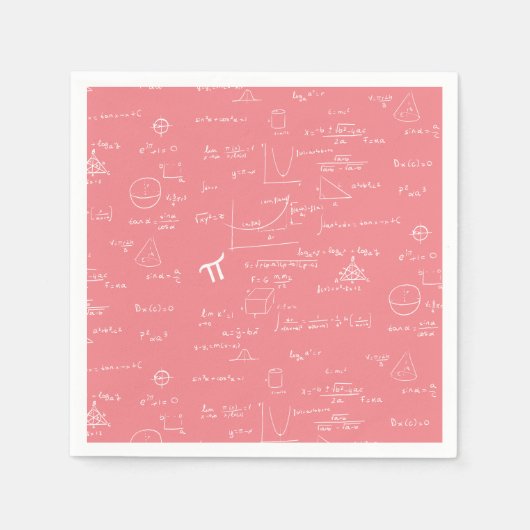 Serviette En Papier Pink Math Equations Graphics (Devant)