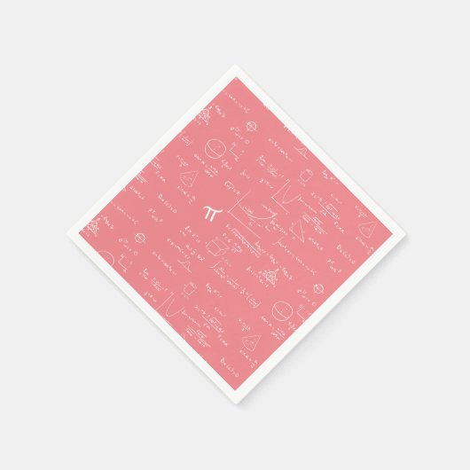 Serviette En Papier Pink Math Equations Graphics (Coin)