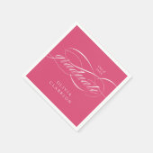 Serviette En Papier Pink Modern élégant Script Graduation Party (Coin)