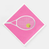 Serviette En Papier Pink Modern Tennis Ball White Racket (Coin)