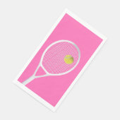 Serviette En Papier Pink Modern Tennis Ball White Racket (Coin)