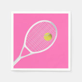 Serviette En Papier Pink Modern Tennis Ball White Racket (Devant)