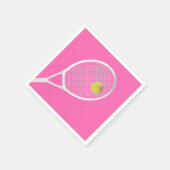 Serviette En Papier Pink Modern Tennis Ball White Racket (Coin)