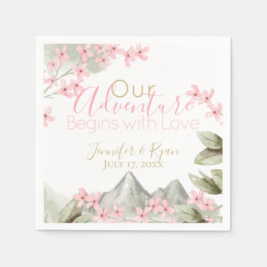 Serviette En Papier Pink Mountain Blossoms Adventure (Devant)