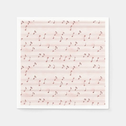 Serviette En Papier Pink Music Notes Sheet (Devant)
