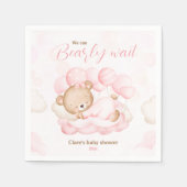 Serviette En Papier Pink Nous pouvons attendre prématurément Ours Baby (Devant)