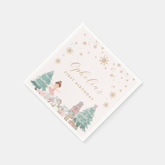Serviette En Papier Pink Nutcracker Ballet Birthday Napkins (Coin)