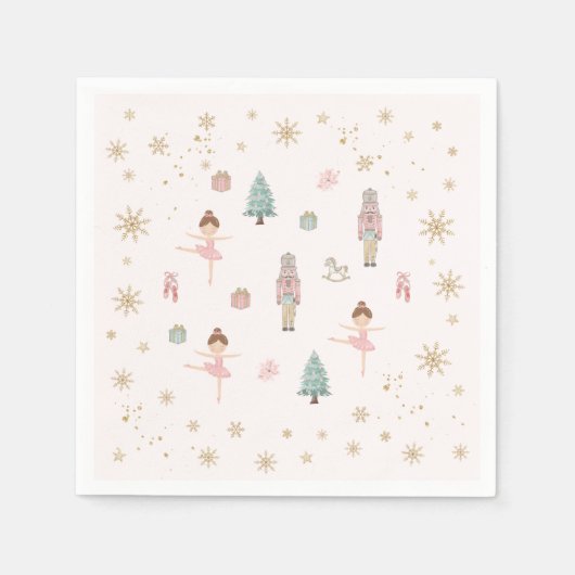 Serviette En Papier Pink Nutcracker Ballet Birthday Paper Napkins (Devant)