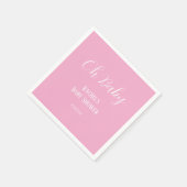 Serviette En Papier Pink Oh Baby Script mignon Moderne Baby shower fil (Coin)