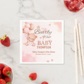 Serviette En Papier Pink On Peut Bearly Wait Baby shower Papier Napkin (En situation)