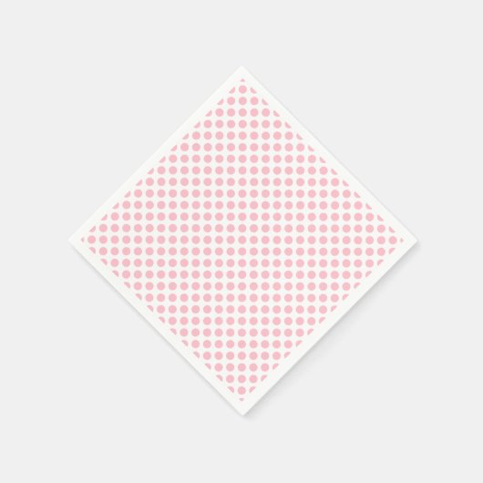 Serviette En Papier Pink on White Medium Size Papier Pois (Coin)