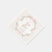 Serviette En Papier Pink One Silly Goose Coquette Bow 1st Birthday (Coin)