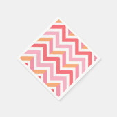 Serviette En Papier Pink Orange Chevron géométrique Été moderne (Coin)
