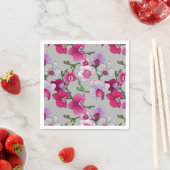 Serviette En Papier Pink Orchids (En situation)