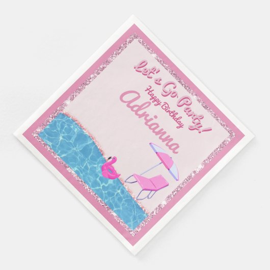 Serviette En Papier Pink Parties scintillant Beach Party (Coin)