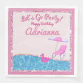 Serviette En Papier Pink Parties scintillant Beach Party (Devant)