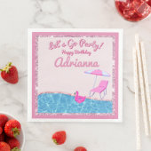 Serviette En Papier Pink Parties scintillant Beach Party (En situation)