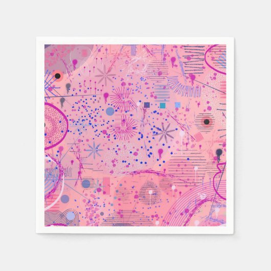 Serviette En Papier Pink Party Maximalist Art (Devant)