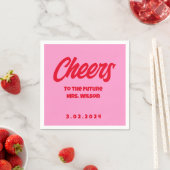 Serviette En Papier Pink Pastel Bold Rétro Douche nuptiale (En situation)
