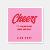 Serviette En Papier Pink Pastel Bold Rétro Douche nuptiale (Devant)