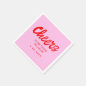 Serviette En Papier Pink Pastel écriture manuscrite Rétro douche nupti (Coin)