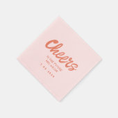 Serviette En Papier Pink Pastel écriture manuscrite Rétro douche nupti (Coin)