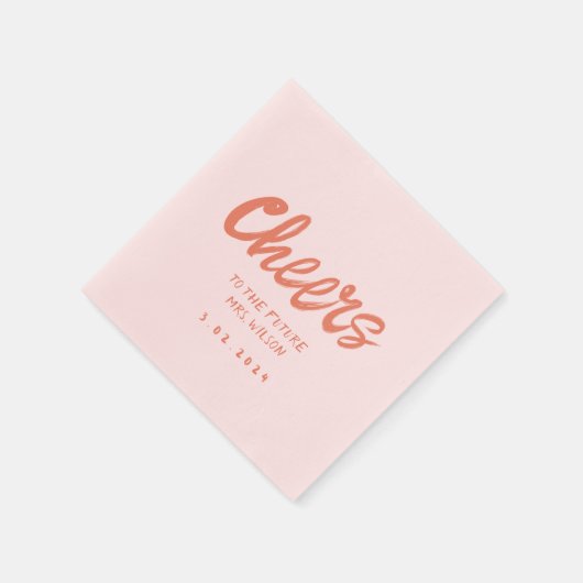 Serviette En Papier Pink Pastel écriture manuscrite Rétro douche nupti (Coin)