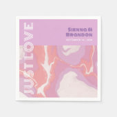 Serviette En Papier Pink Pastel Mariage d'art Abstrait serviettes (Devant)