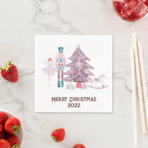 Serviette En Papier Pink Pastel Nutcracker Noël Naples