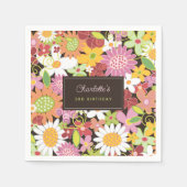 Serviette En Papier Pink Pastels Fleurs de Printemps Jardin Fête d'ann (Devant)