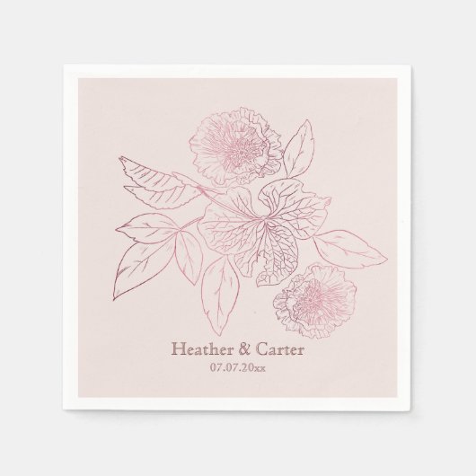 Serviette En Papier Pink Pearl Botanique (Devant)