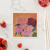 Serviette En Papier Pink Peony bouquet Naples (En situation)